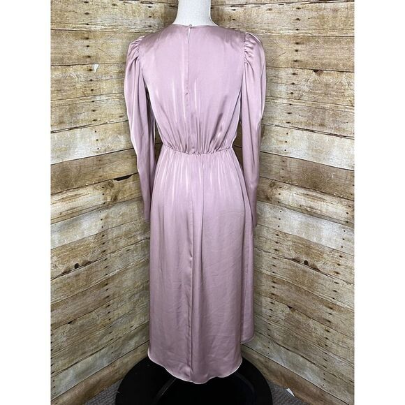 EXPRESS FLATTERING COCKTAIL DINNER PARTY DATE NIGHT TIRED FAUX WRAP GATSBY DRESS - Picture 3 of 8